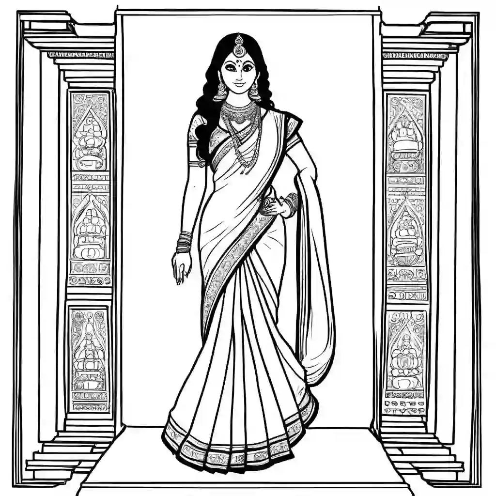 Saris coloring pages